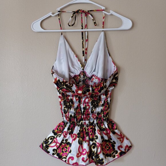 FLAMINGO USA Sexy Pink/Yellow/Black/Cream Backless Tank Women's L - Picture 7 of 12